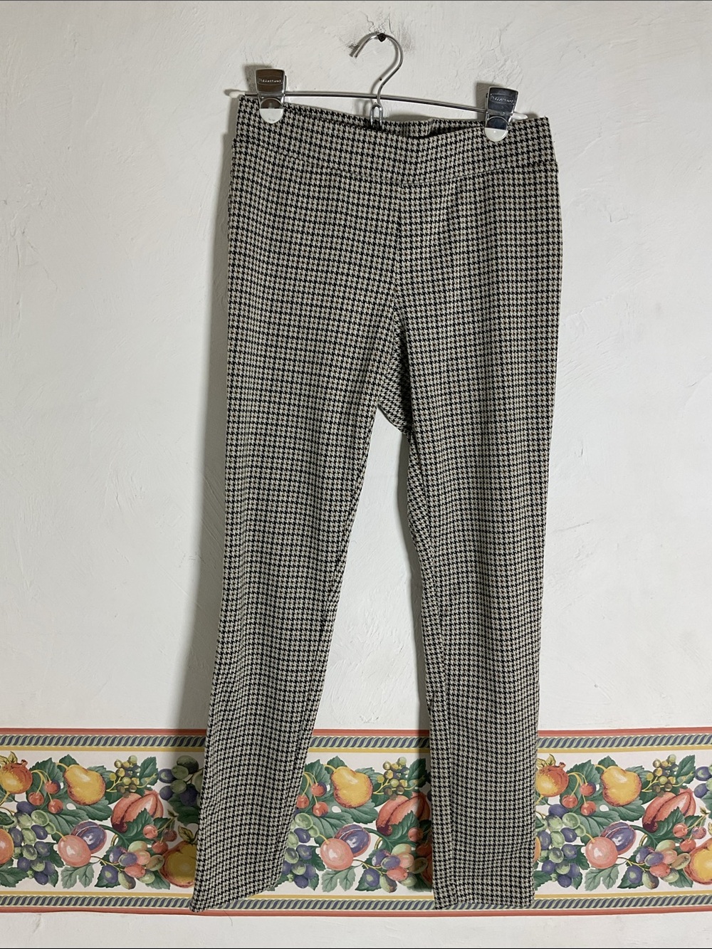 Cooper & Ella Houndstooth High Rise Skinny Ankle Pull On Pants Size S Pattern